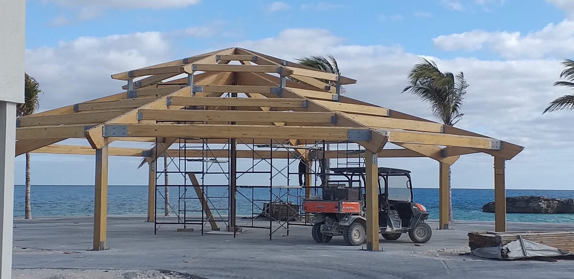Timber pavilion roof — Paradise Island