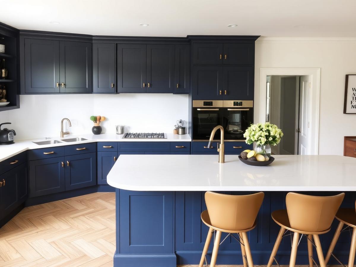 Navy shaker kitchen — Nassau