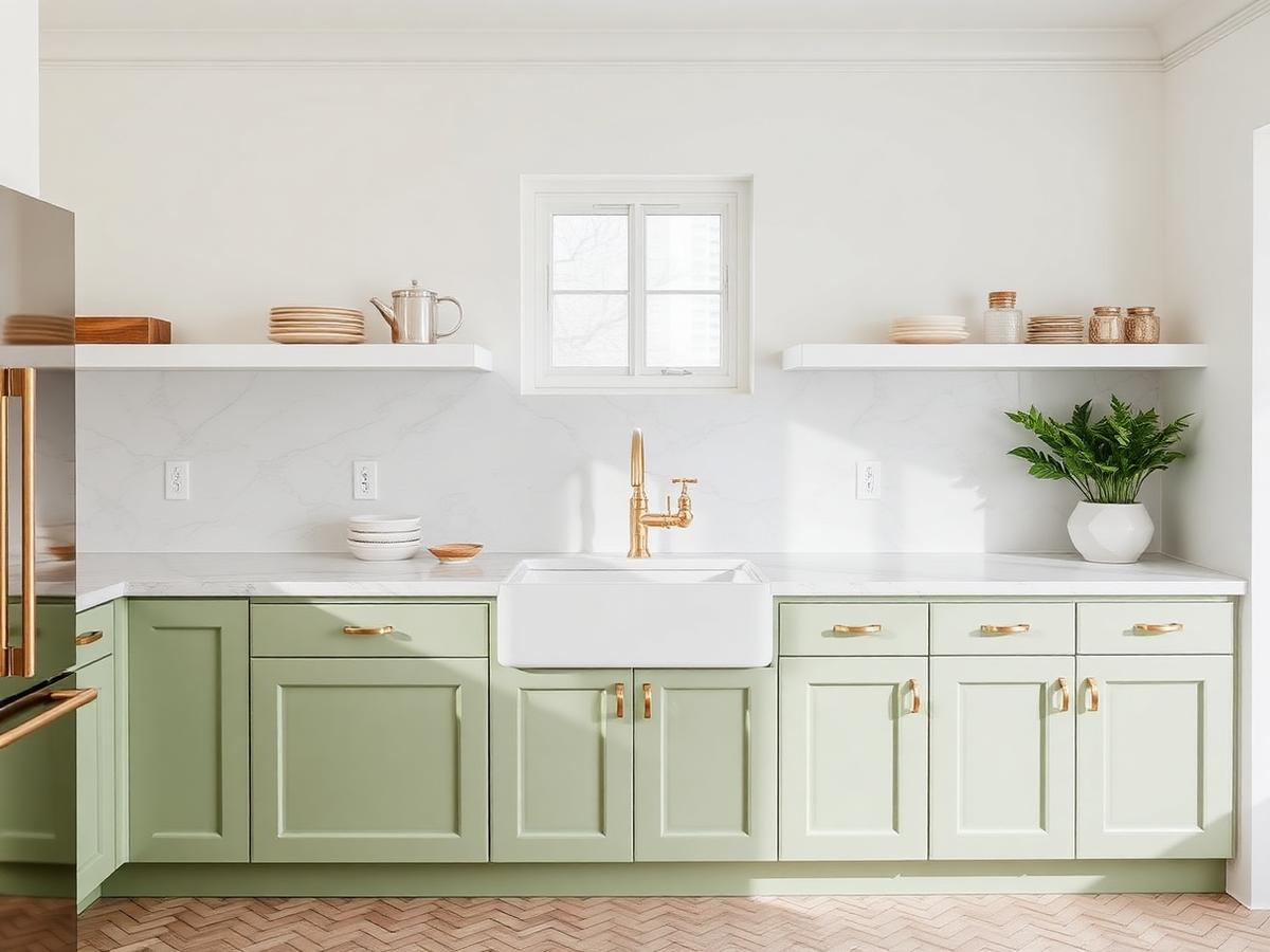 Sage & marble kitchen — Lyford Cay